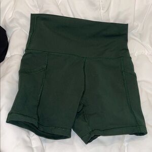 aerie High-Waist Dark Green Active Bike Shorts
